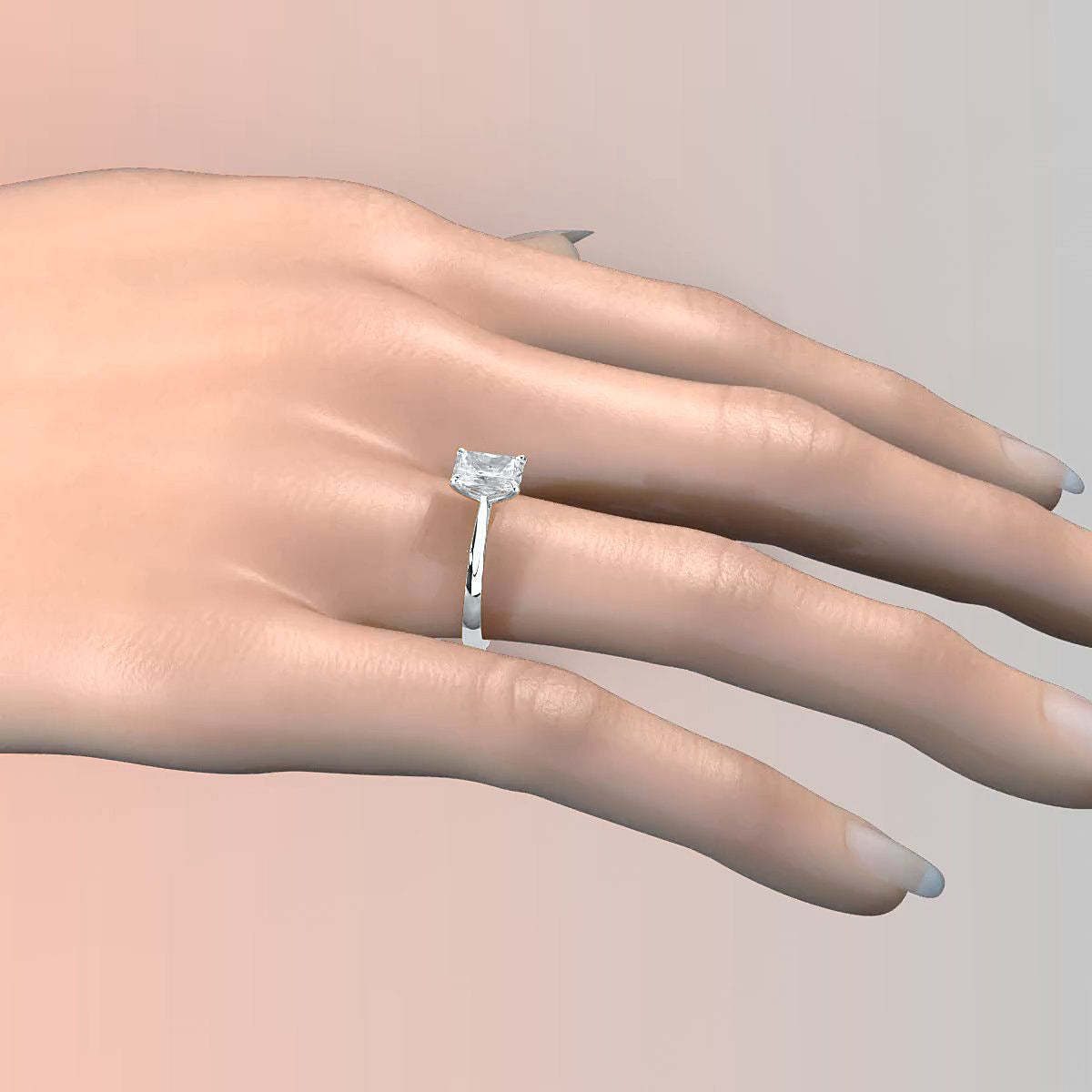 4.5g Princess Prong Setting Lab Grown Diamond Engagement Solitaire Ring IGI Certified 1.00 Ctw.